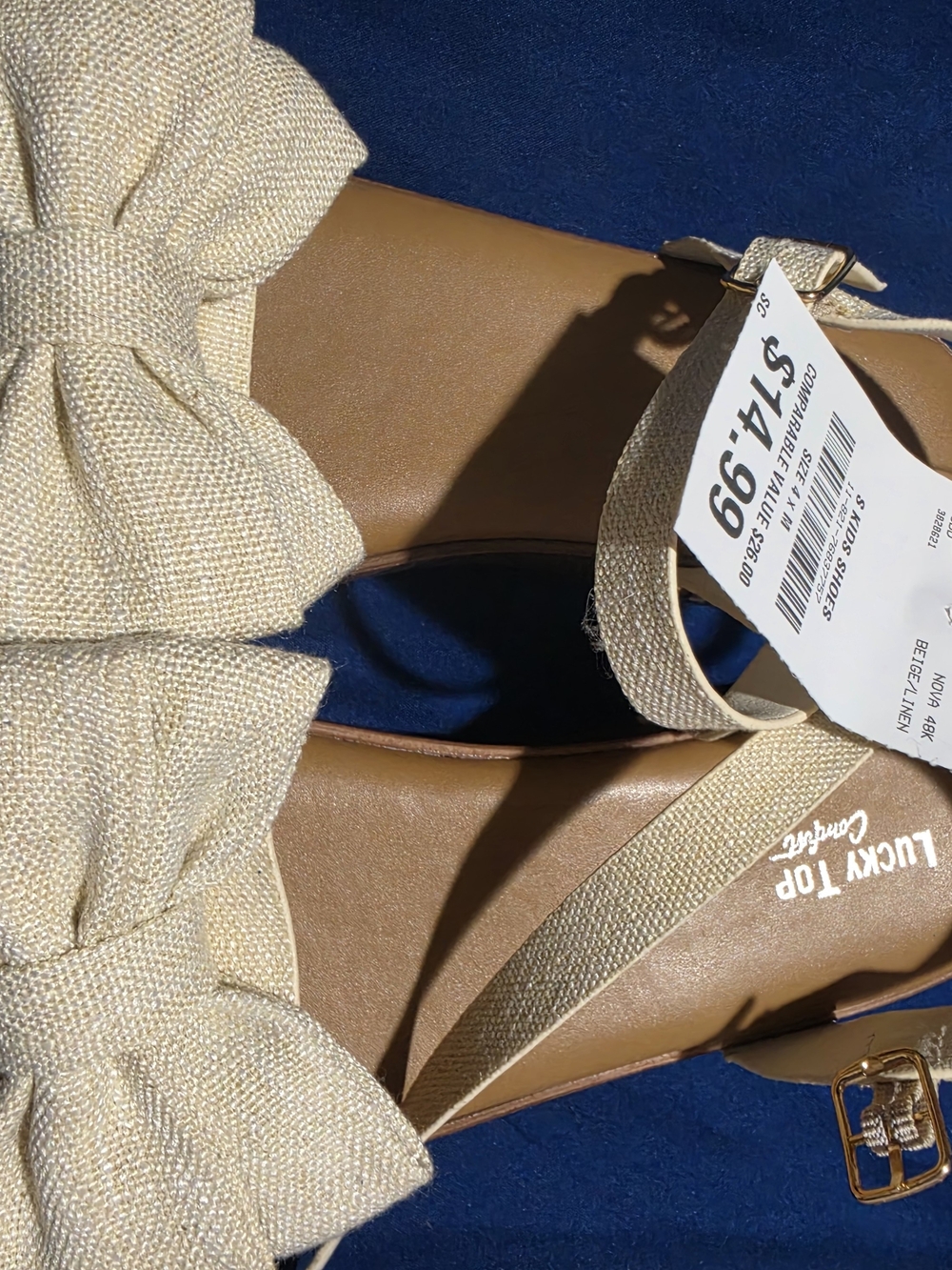 Girl's Beige Bow Sandals